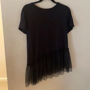 Von Maur black top with tulle bottom